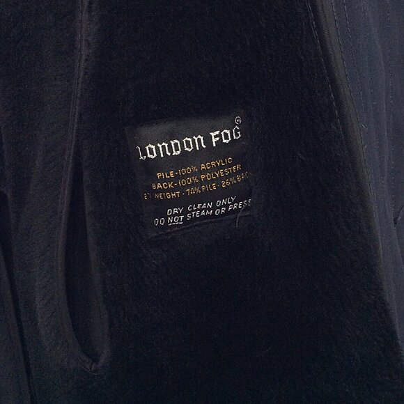 Vintage London Fog Maincoats Fully Lined Trench Coat Mens 38 Short Blue Fleece - Picture 12 of 12